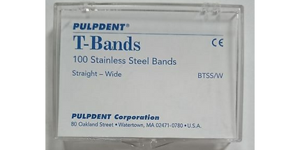 Bands, ?T? Type Stainless  .002?/.05Mm Thick (Box Of 100) Wide (1/4?)
