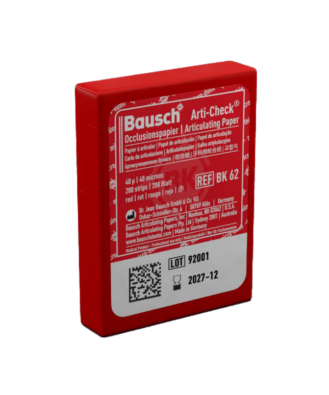 Bausch - Articulating Paper Pre-Cut 200 Strips Red