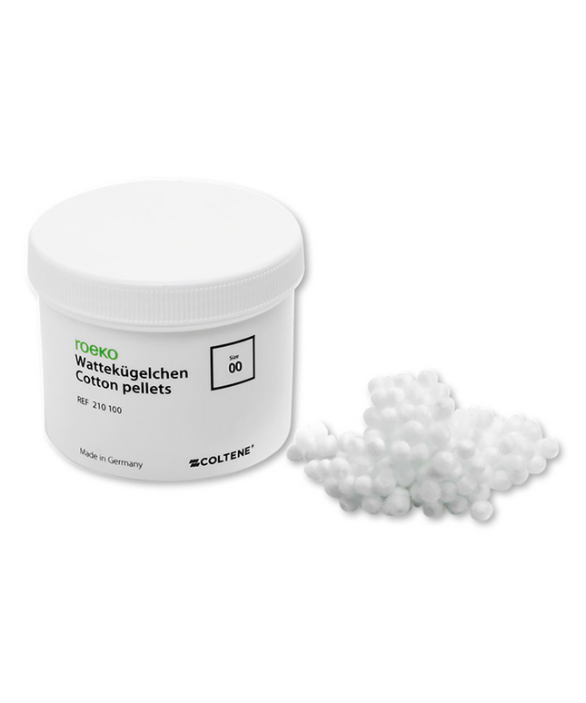 Coltene - Roeko Cotton Pellets, Size #00, 4.0mm, Uniform size, Single 4.0 gram jar