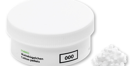 Coltene - Roeko Cotton Pellets, Size #000, 3.0mm, Uniform size, Single 1.5 gram jar