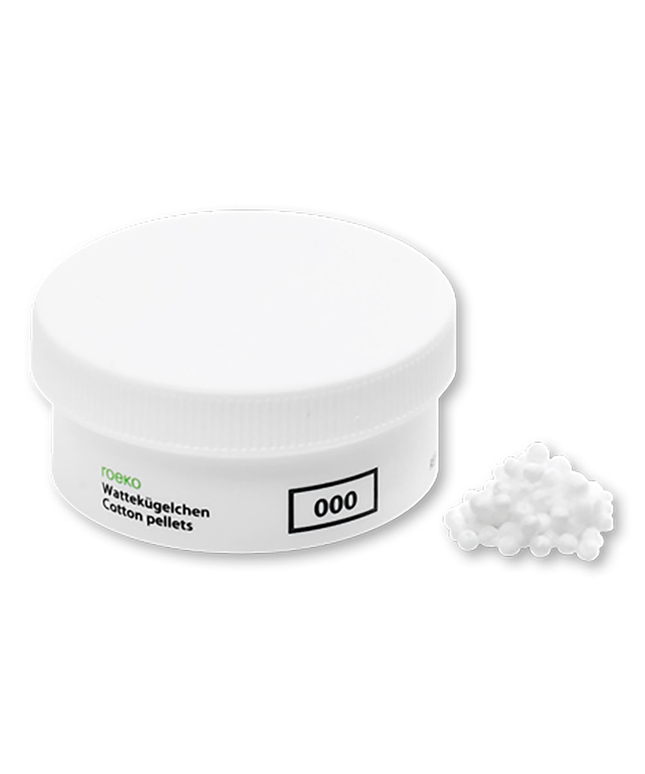 Coltene - Roeko Cotton Pellets, Size #000, 3.0mm, Uniform size, Single 1.5 gram jar