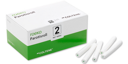 Coltene - Roeko Parotisroll #2 (.375" x 3.125"; 10 mm dia x 80mm) Non-Sterile cotton