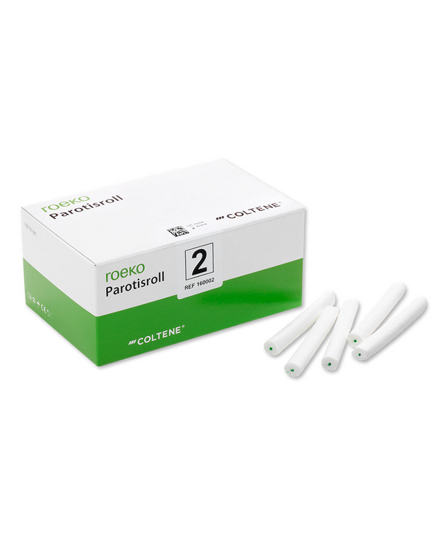 Coltene - Roeko Parotisroll #2 (.375" x 3.125"; 10 mm dia x 80mm) Non-Sterile cotton