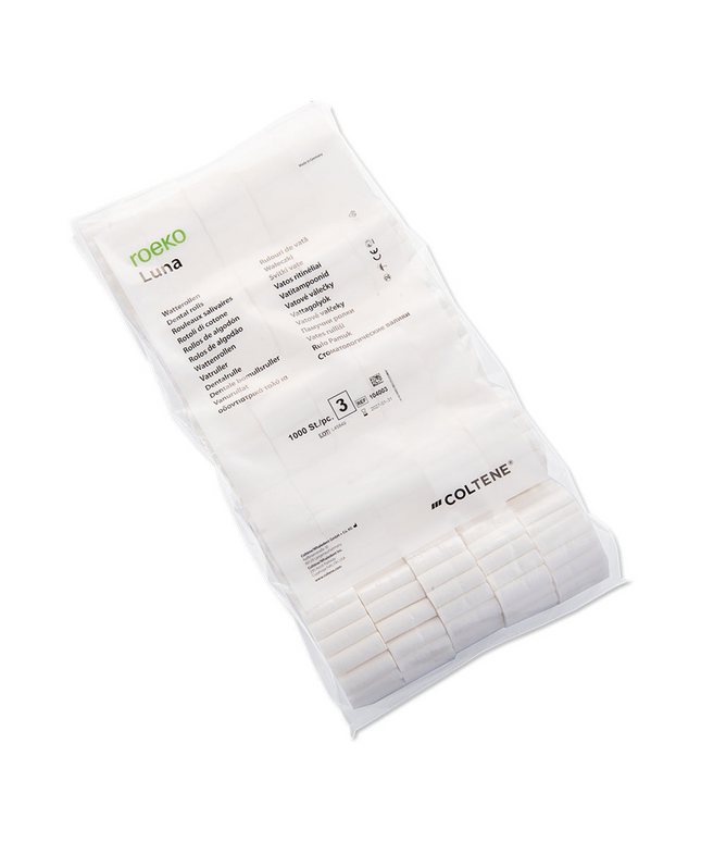 Coltene - Roeko Luna Dental Rolls, Size #3 (1 1/2" x 1/2"), Bag of 1000 rolls
