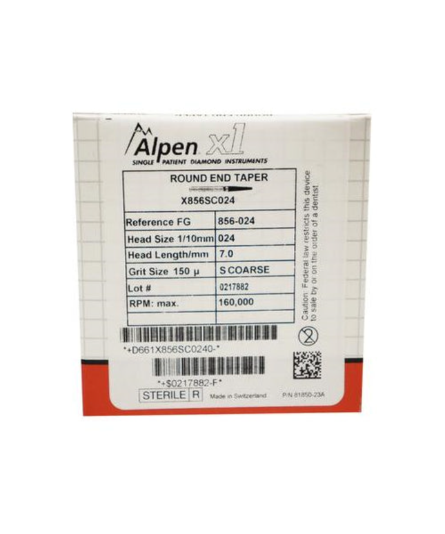 Coltene - Alpen x1 FG #856.024 Super Coarse Grit, Round End Taper Large 25/Pk