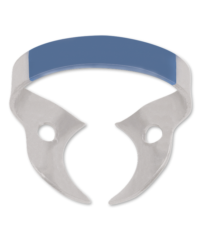 Coltene - Hygenic Fiesta Color Coded Clamps. #14A (dark blue) wingless metal dam clamp