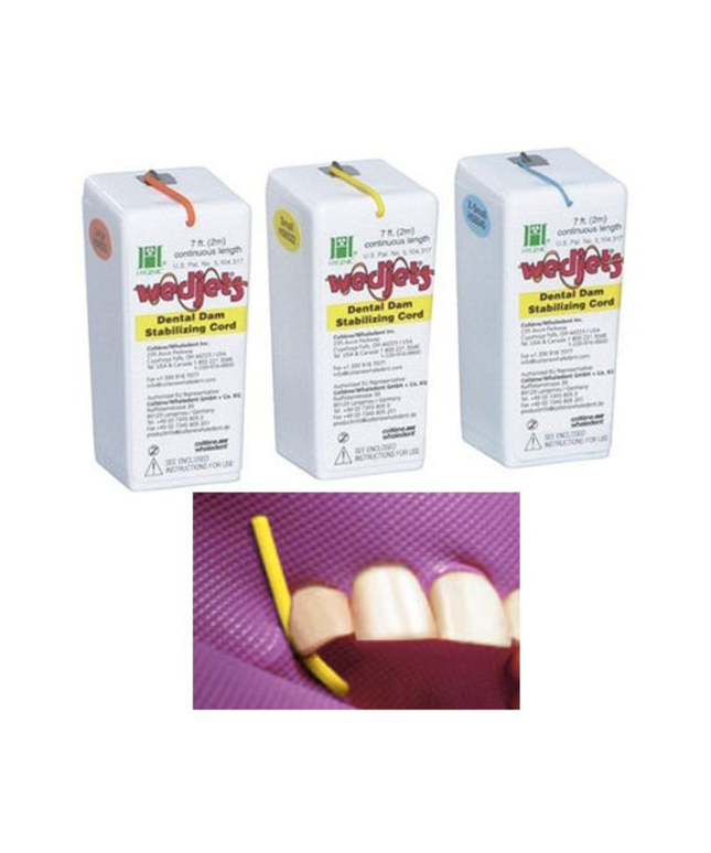 Coltene - Wedjets Dental Dam Stabilizing Cord - Non-Latex, Small, Lime Green. Dispenser