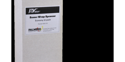 Palmero - Econo Wrap Eyewear, 10-Pack Dispenser with Clear Eyewear