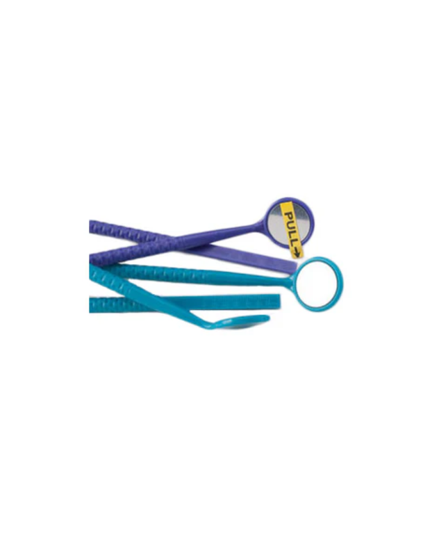 Plasdent - Disposable Plastic Mirror Mill-Ruler, Front Surface Viola, 100Pcs/Bag