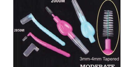 Plasdent - Interdental Brushes-Moderate Light Blue & Mauve Assorted 50 Bags Of 1Pcs/Box