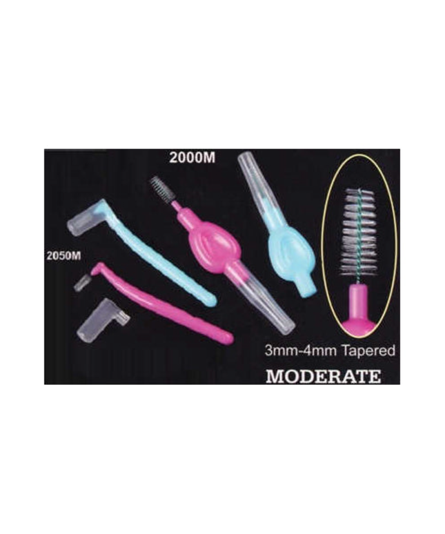 Plasdent - Interdental Brushes-Moderate Light Blue & Mauve Assorted 50 Bags Of 1Pcs/Box