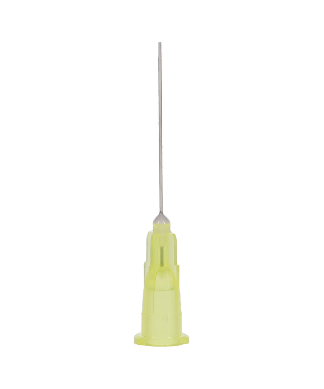 Plasdent - Monovac 27ga Side Vented Irrigation Needle Tips, Yellow 100/Bx. Blunt, open