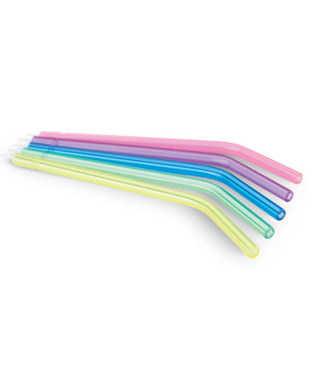 Plasdent - Neon 3 Way Syringe Tips Disposable, 250Pcs/Bag Assorted 5 Neon Colors