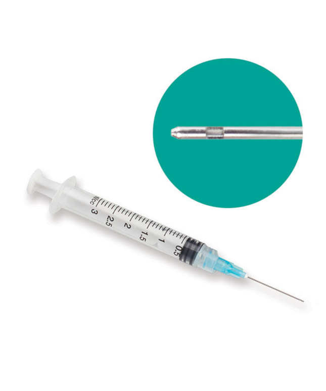 Plasdent - Pre-Tipped Irrigator Syringe 3Cc, 23Ga, 100Pcs/Box Close End, Max-I-Probe Style