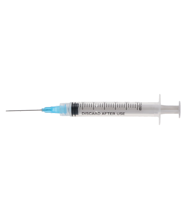 Plasdent - Pre-Tipped Irrigator Syringe 3Cc, 23Ga, 100Pcs/Box Side Vented, Monoject Style