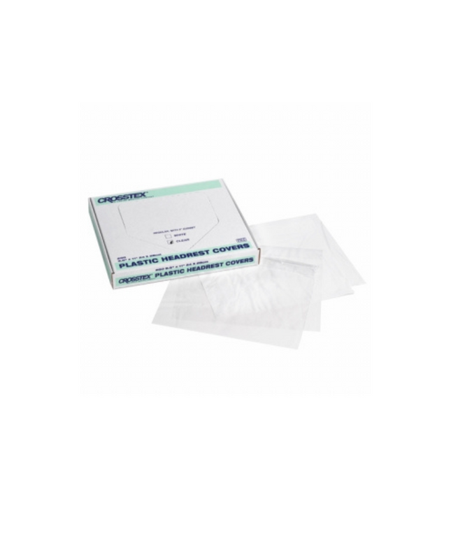 Crosstex - 9.5" x 14" Clear Plastic Headrest Covers. Manufactured from clear
