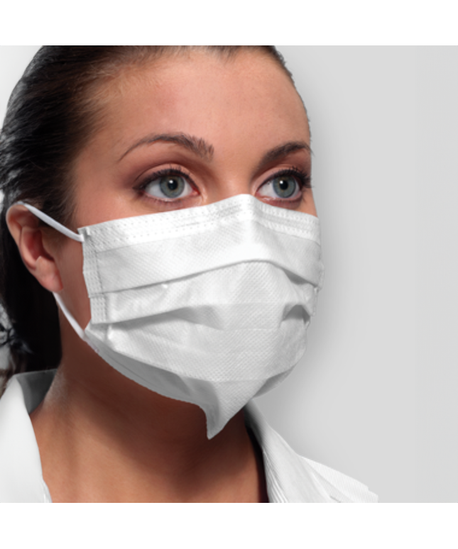 Crosstex - SecureFit Ultra Sensitive FogFree Earloop Masks 40/Box White - Level-3