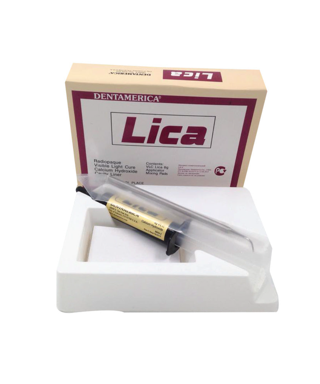 Lica Light-Curing Radiopaque Calcium Hydroxide Paste kit, 8 gram syringe