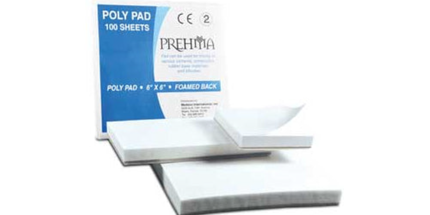 Keystone - Prehma Poly Mixing Pad, 3" x 6" (8cm x 15cm), White, Extra heavy with a high