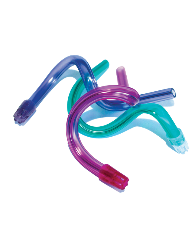 Medicom - Distech 6" Saliva Ejectors Clear w/ Blue Tip 105/Pk. Easily shapes