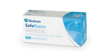 Medicom - Medicom 4" x 4" Non-Woven Sponges 2000/Cs. General purpose 4 ply, soft
