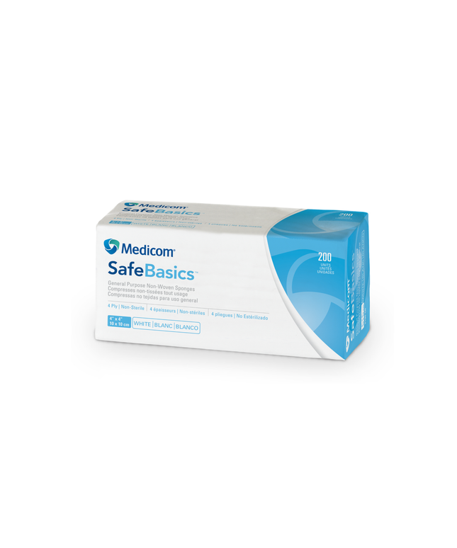 Medicom - Medicom 4" x 4" Non-Woven Sponges 2000/Cs. General purpose 4 ply, soft