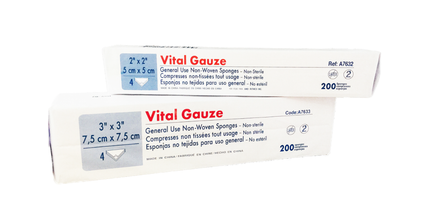 Medicom - Vital Gauze 2" x 2" 4-ply Non-Sterile Non-Woven All Purpose Sponge, Case of 8000