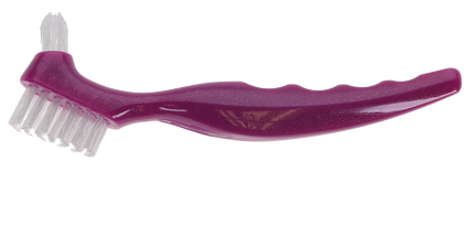 Plasdent - CareBrush Assorted Color Angled Standard Denture Brushes With Ergonomic Handle