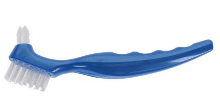 Plasdent - CareBrush Blue Angled Standard Denture Brushes With Ergonomic Handle, Pack