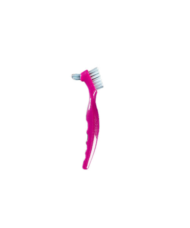 Plasdent - CareBrush Magenta Angled Standard Denture Brushes With Ergonomic Handle, Pack
