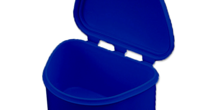 Plasdent - Denture Box - Dark Blue Chroma Colored 12/Bx. Plastic with Hinged Lid