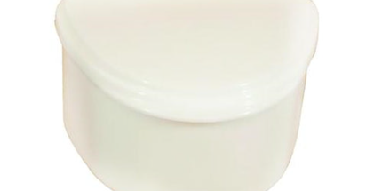 Plasdent - Denture Box - White 12/Bx. Plastic with Hinged Lid, 4"W x 3"L x 2"H