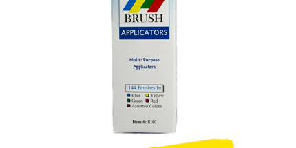 Plasdent - Disposable Brush Applicators, Yellow, Box of 144