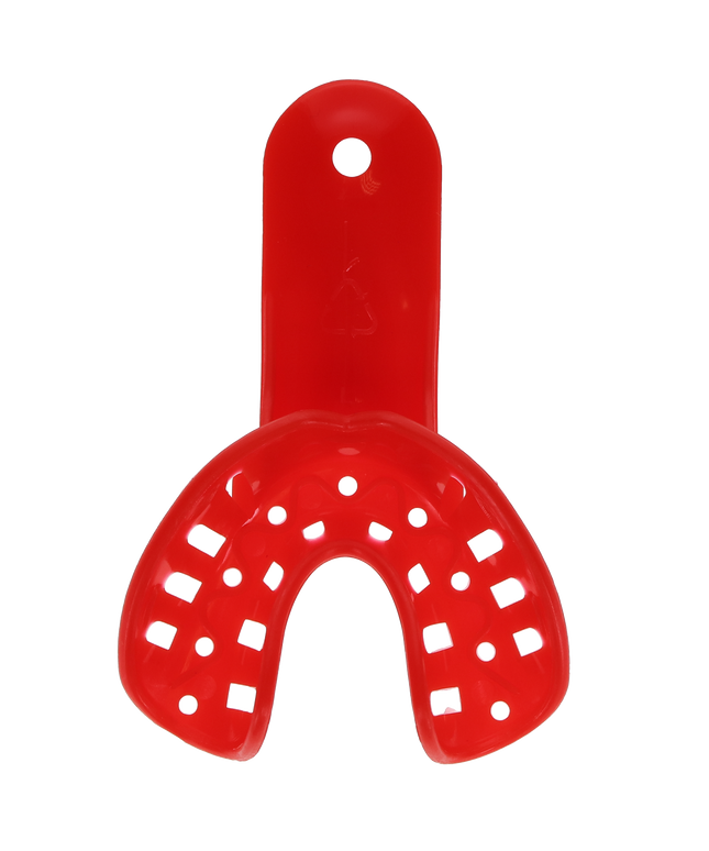 Plasdent - Excellent-Colors Ortho Impression Trays - Perforated #1 Pedo Small Lower Red