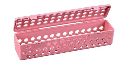 Plasdent - Instrument Steri Container - Neon Pink, 8" x 1-3/4" x 1-3/4"