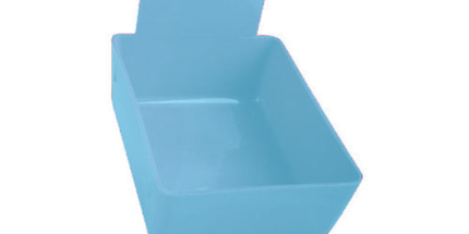 Plasdent - Lab Pan - Blue Plastic Pan with Metal Clip, 7-1/16" x 5-5/8" x