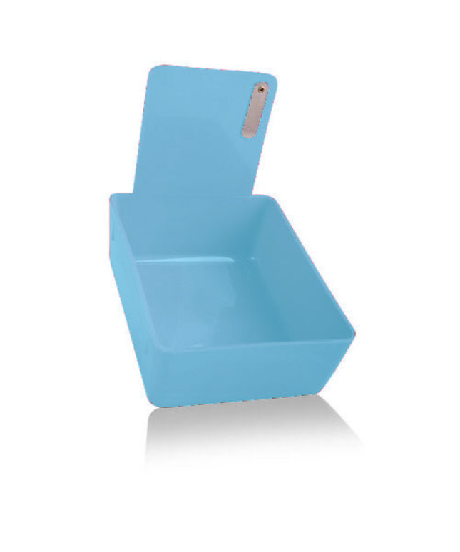 Plasdent - Lab Pan - Blue Plastic Pan with Metal Clip, 7-1/16" x 5-5/8" x