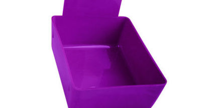Plasdent - Lab Pan - Neon Purple Plastic Pan with Metal Clip, 7-1/16" x 5-5/8" x