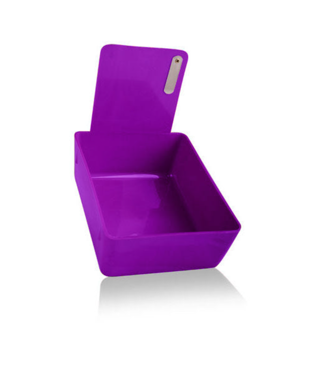 Plasdent - Lab Pan - Neon Purple Plastic Pan with Metal Clip, 7-1/16" x 5-5/8" x