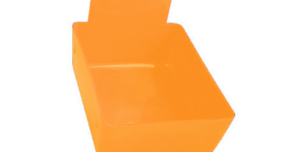 Plasdent - Lab Pan - Tangerine Plastic Pan with Metal Clip, 7-1/16" x 5-5/8" x