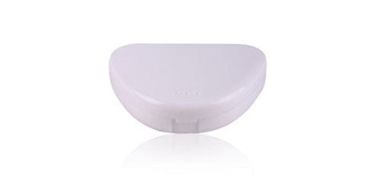 Plasdent - Mini Retainer Box - White, Plastic with Hinged Lid, 3"W x 2-1/2"L x
