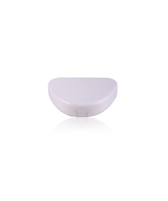 Plasdent - Mini Retainer Box - White, Plastic with Hinged Lid, 3"W x 2-1/2"L x