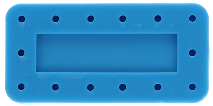 Plasdent - Rectangular Bur Block - Spectrum Blue, 14 Burs Capacity. Magnetic