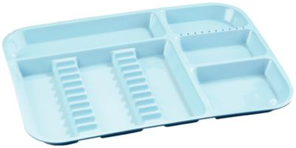 Plasdent - Set-up Tray Divided Size B (Ritter) - Neon Blue, Plastic, 13-1/2" x
