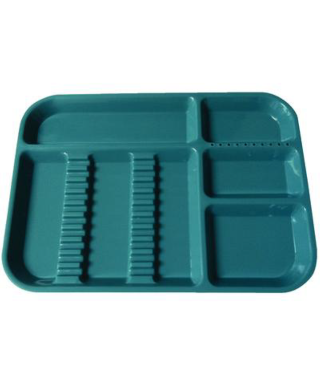 Plasdent - Set-up Tray Divided Size B (Ritter) - Teal, Plastic, 13-1/2" X 9-5/8"