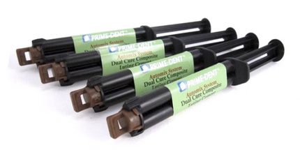Prime-Dent - Dual Cure Composite Luting Cement 4 Syringe Kit. Natural A2 Shade