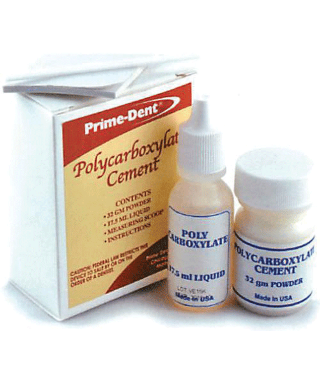Prime-Dent - Polycarboxylate Cement Kit. Luting cement for final cementation