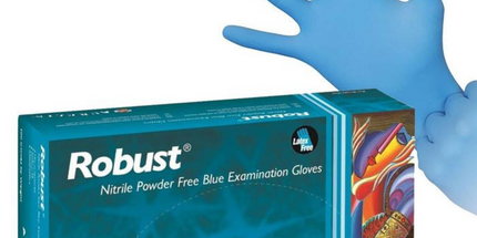 Aurelia Robust Blue Nitrile Gloves Large  100/Box