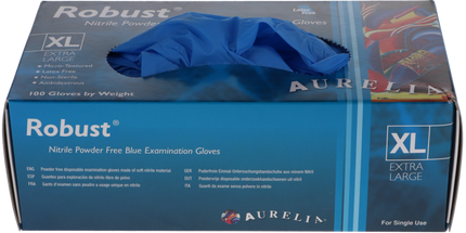 Aurelia Robust Blue Nitrile Gloves X-Large 100/Box