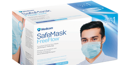 Medicom - SafeMask FreeFlow Level-1 Masks 50/Bx Blue